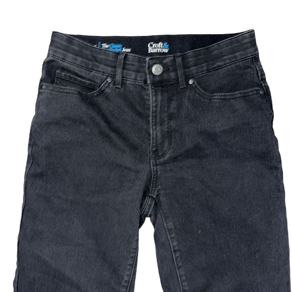 Croft & Barrow Black Classic 5 Pocket Jeans Size 4S - Picture 2 of 7